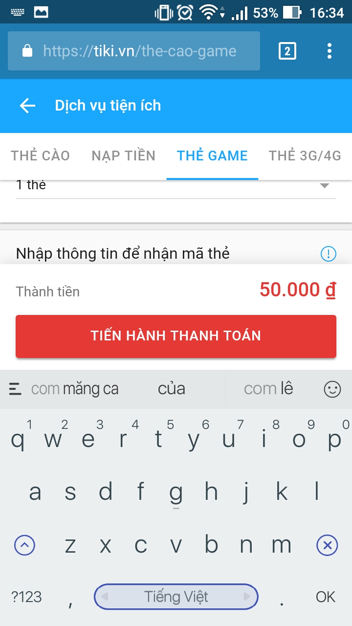 thẻ game tiki